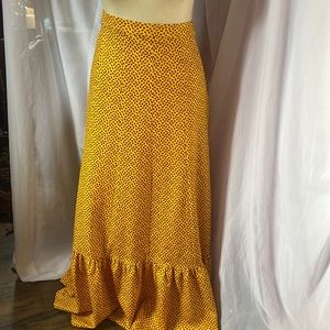 Vintage 1970s Yellow Maxi Skirt
